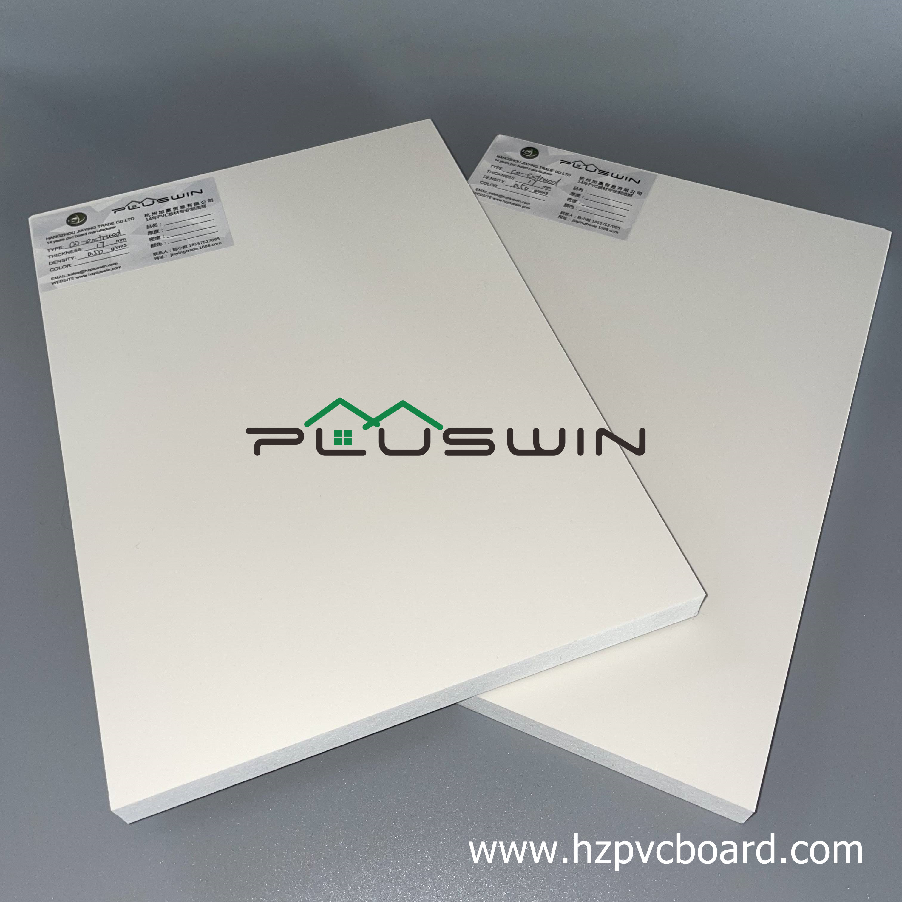 أبيض PVC Co-extrush Foam Board Hard and Glossy Surface