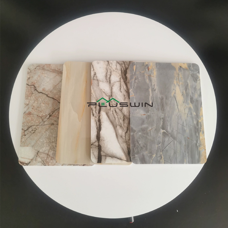 Pluswin 3D UV Printing Wall Panel High Glossy PVC Marble 