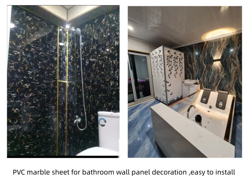 ورقة رخامية PVC للوحة الجدار الحمام